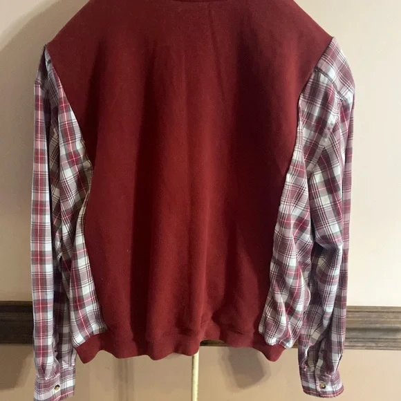 Red Plaid Sleeve Ho Ho Ho Sweatshirt size XL - Picture 2 of 2